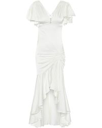 Caroline Constas Esclusiva Mytheresa - Abito Lucille in seta stretch - Bianco