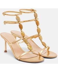 Gianvito Rossi - Shanti 70 Embellished Leather Sandals - Lyst
