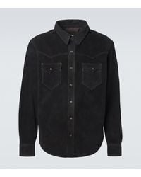 RRL - Suede Western Shirt - Lyst