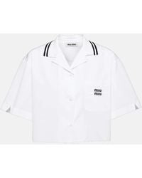 Miu Miu - Camisa con logo estampado - Lyst