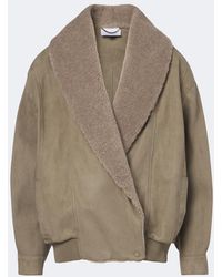 Stella McCartney - Oversized Teddy-Trimmed Blouson Jacket - Lyst
