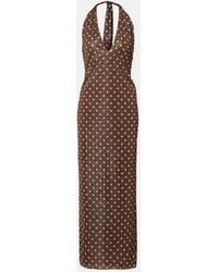 Oséree - Lumiere Polka-Dot Halterneck Maxi Dress - Lyst