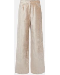 Brunello Cucinelli - Cotton-Blend Wide-Leg Pants - Lyst