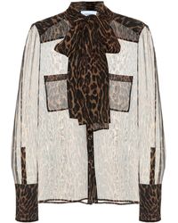 Burberry Leopard-print Silk Blouse - Multicolour