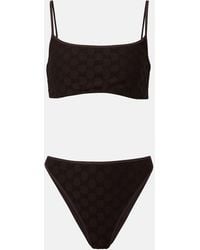 Gucci - Gg Terry-Trimmed Jersey Bikini - Lyst