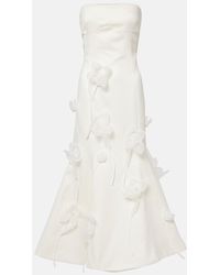 ROTATE BIRGER CHRISTENSEN - Vestido Midi De Novia Con Aplique Floral - Lyst