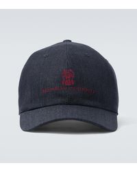 Brunello Cucinelli - Embroidered Denim Baseball Cap - Lyst