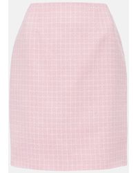 Versace - Checked Tweed Pencil Skirt - Lyst