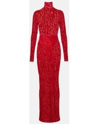 Alex Perry - Printed Turtleneck Jersey Maxi Dress - Lyst
