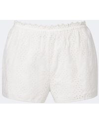 Posse - Harriet Embroidered Cotton Poplin Shorts - Lyst