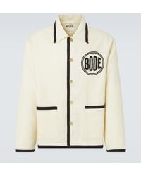 Bode - Jacke Aus Wolle Mit Zierperlen - Lyst