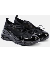 Simone Rocha - Crystal Buckle Tracker Leather-Trimmed Shoes - Lyst