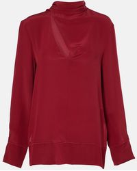Victoria Beckham - Silk Scarf-Detail Blouse - Lyst