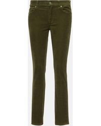 7 For All Mankind - Roxanne Mid-rise Corduroy Slim Jeans - Lyst