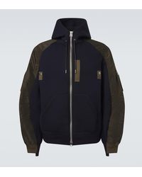 Sacai - Cotton-Blend And Twill Hoodie - Lyst