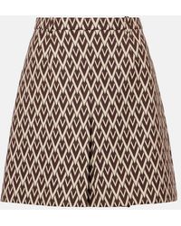 Valentino - Toute La V Wool Jacquard Miniskirt - Lyst