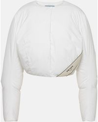 Prada - Cropped Padded Cotton Jacket - Lyst