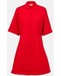 Ami Paris - Virgin Wool Canvas Shirt Dress - Lyst