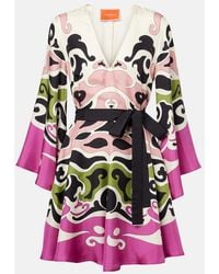 La DoubleJ - Magnifico Printed Silk Twill Minidress - Lyst