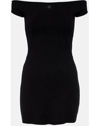 Courreges - Ribbed-knit Bustier Mini Dress - Lyst