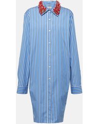 Dries Van Noten - Embellished Striped Cotton Poplin Shirt - Lyst
