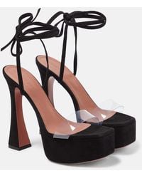 AMINA MUADDI - Plateausandalen Sita Aus Veloursleder - Lyst