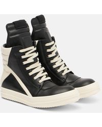 Rick Owens - Geobasket Leather Sneakers - Lyst