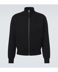 Givenchy - Herringbone Cotton-Blend Zip-Up Sweater - Lyst