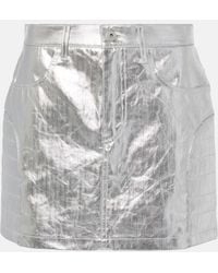 Junya Watanabe - Minifalda De Algodon Con Efecto Metalico - Lyst