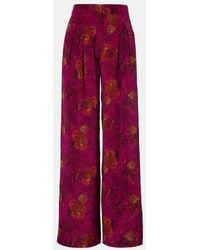 Ulla Johnson - Aviva Silk Crepe De Chine Wide-Leg Pants - Lyst