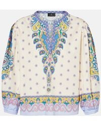Etro - Top En Coton Imprime - Lyst