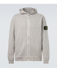 Stone Island - Cotton Jersey Zip-Up Hoodie - Lyst