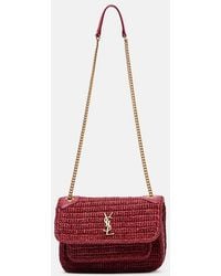 Saint Laurent - Niki Mini Raffia Shoulder Bag - Lyst