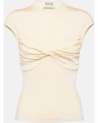 TOVE - Paola Gathered Jersey Top - Lyst