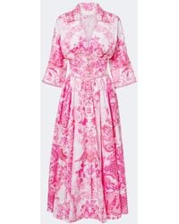 CAMILLA - Embellished Floral Cotton Midi Dress - Lyst
