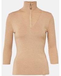 Victoria Beckham - Wool-Blend Half-Zip Sweater - Lyst