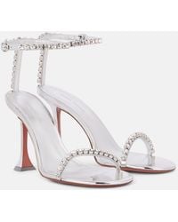AMINA MUADDI - Sandalen Gigi 95 Aus Metallic-Leder Mit Kristallen - Lyst