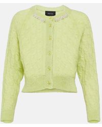 Simone Rocha - Embellished Cropped Mohair-blend Cardigan - Lyst