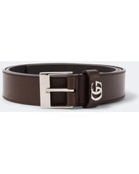 Gucci - Double G Leather Belt - Lyst
