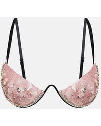 Area - Embellished Bra Top - Lyst