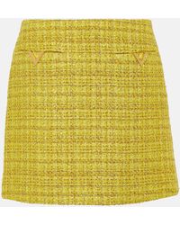 Valentino - Vgold Tweed Miniskirt - Lyst