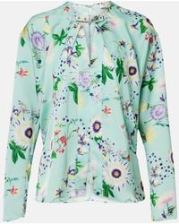 Rabanne - Layered Floral Satin Blouse - Lyst