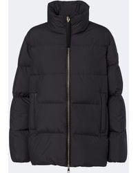 Moncler - Leather-Trimmed Down Jacket - Lyst