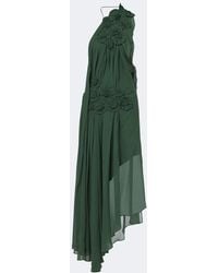 Victoria Beckham - Floral-Applique One-Shoulder Silk Cocktail Dress - Lyst