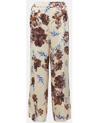 Jil Sander - Floral High-Rise Wide-Leg Pants - Lyst