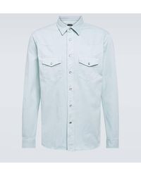 Tom Ford - Camisa Western De Sarga De Algodon - Lyst