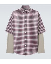 Balenciaga - Layered Checked Cotton Shirt - Lyst