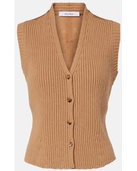 Max Mara - Weste Madre Aus Einem Wollgemisch Mit Satin - Lyst