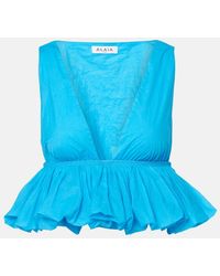 Alaïa - Crop Top Fruncido - Lyst
