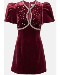 Rebecca Vallance - Edwiena Embellished Velvet Minidress - Lyst